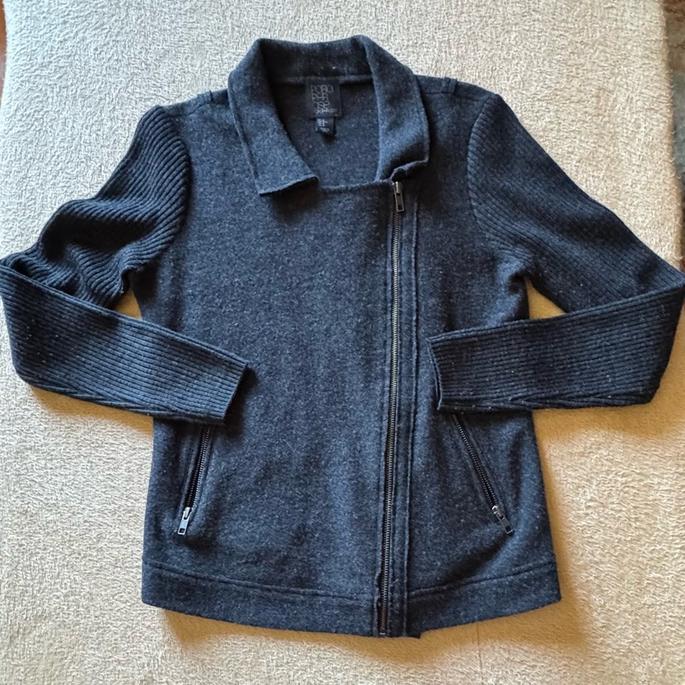 Paraphrase Charcoal 100% Wool Bomber Jacket